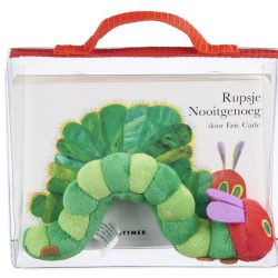 Rupsje Nooitgenoeg - Eric Carle (kartonboekje met pluchen rups in een tasje)